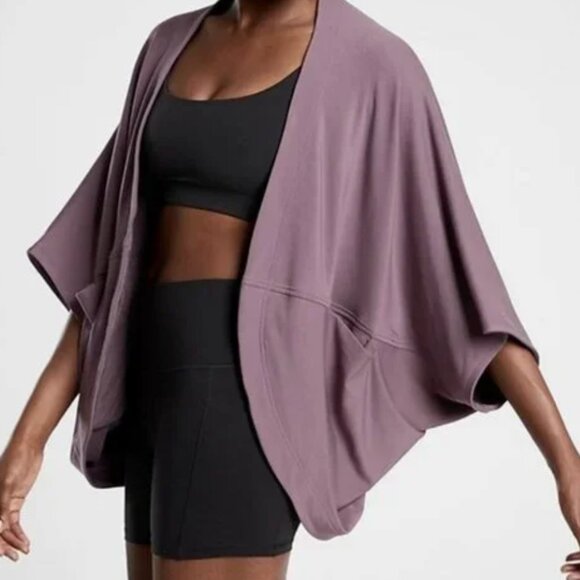 ATHLETA VOLCANIC VIOLET NIRVANA COCOON WRAP CARDIGAN S/M - Picture 2 of 6